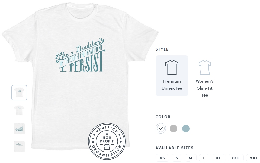 Advertisement/sales page for "winning" T-shirt